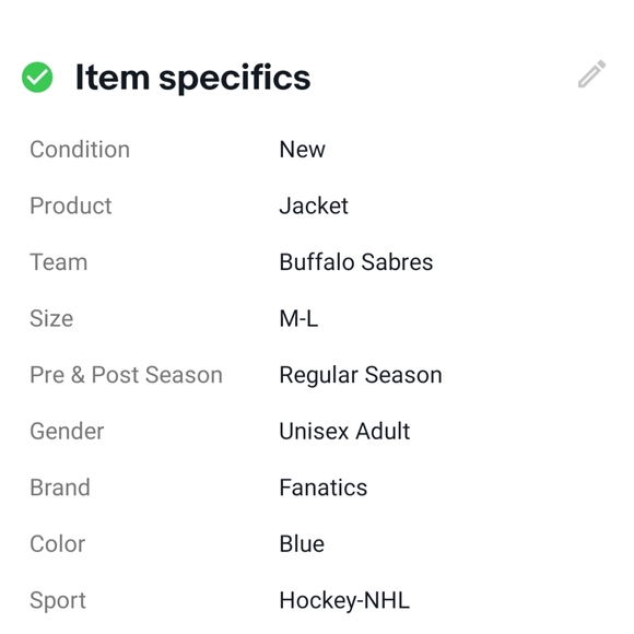 Buffalo Sabres Fanatics Polyester Puffer Jacket - Picture 13 of 13